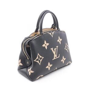 Louis Vuitton Leather Tone Two Black Beige Palais Handbag Empreinte